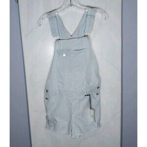 Wallflower Tomboy Fit Utility Pinstripe Denim Shortalls Size L